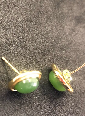 925银新款上市优质精品疯狂促销甩卖热销推荐好评如潮银碧玉耳钉