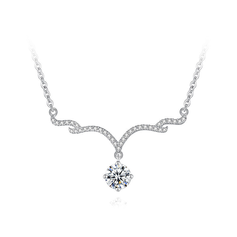 诗美洛一路有你女纯银正品锁骨链 诗美洛项链