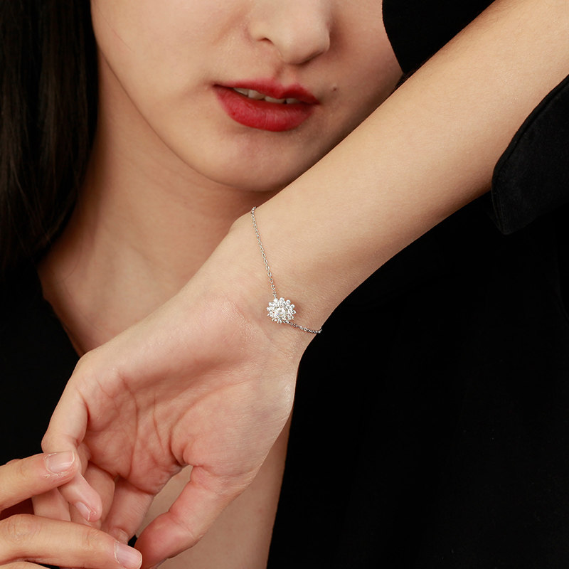 诗美洛一克拉莫桑石满天星女手链 诗美洛手链