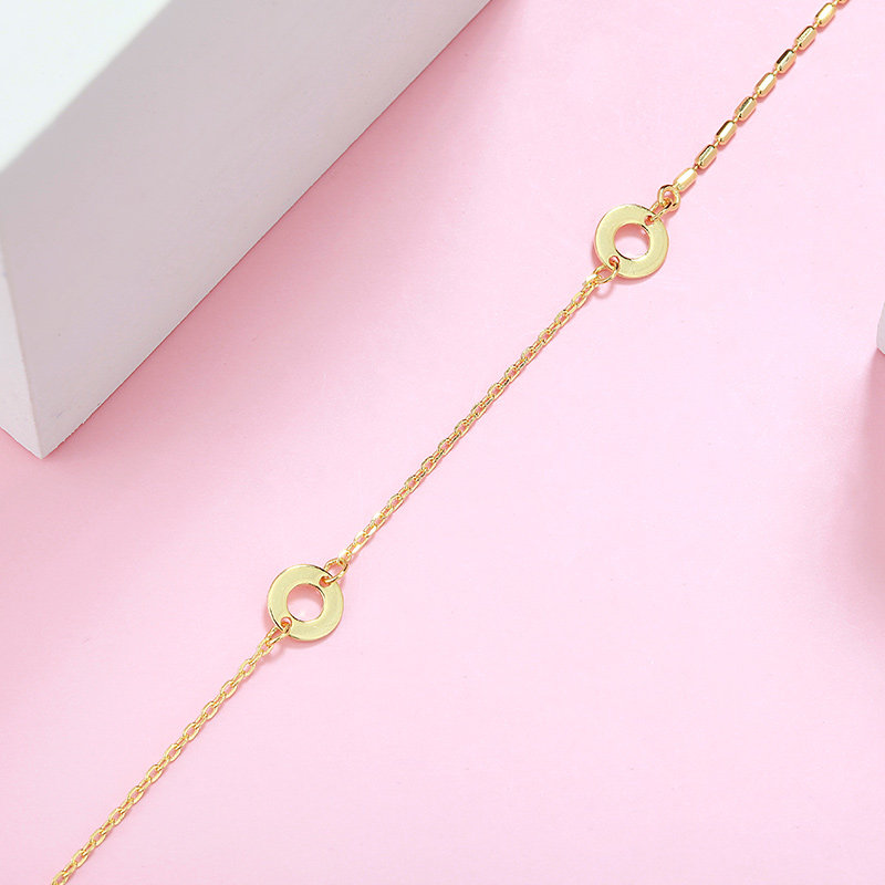 诗美洛双环学生韩版森系925银手链 诗美洛手链