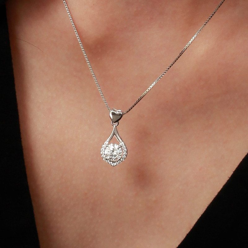 诗美洛女正品天使之泪吊坠纯银项链 诗美洛项链