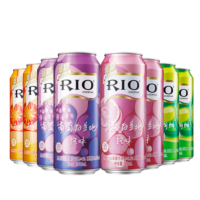 至梵旗舰店RIO锐澳套装预调酒洋酒果酒低糖鸡尾酒500ml*8罐正品整箱0