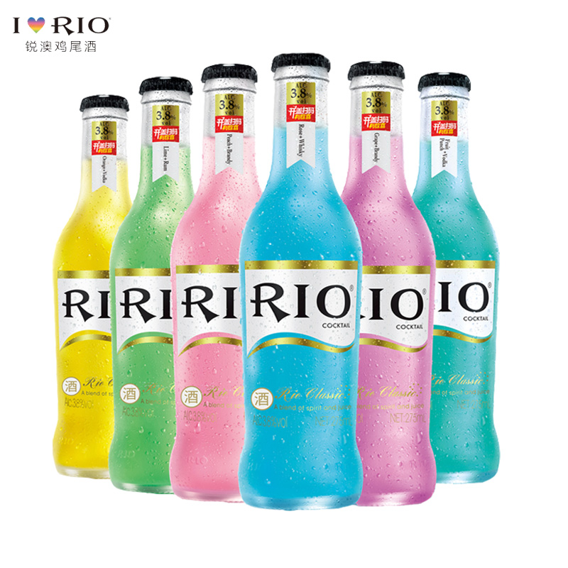 至梵旗舰店RIO锐澳鸡尾酒套装预调酒果酒洋酒3.8度经典275ml*6瓶正品整箱装0