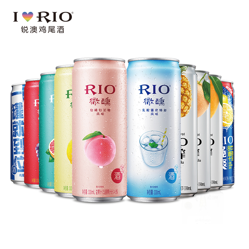 至梵旗舰店RIO锐澳鸡尾酒套装果酒当红小酒欢享全家福330ml*10罐整箱10口味0