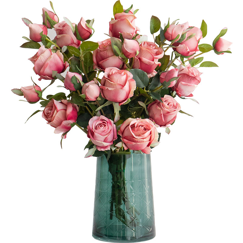 南十字星轻奢高仿真花玫瑰花客厅假花花艺摆件干花花束餐桌花瓶 升郦精挑收集城