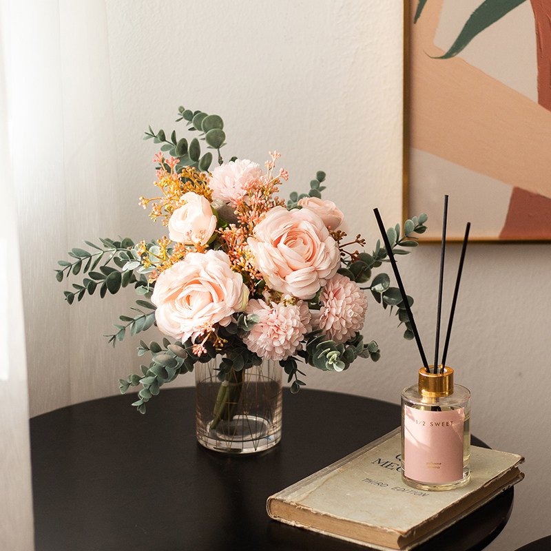 南十字星  北欧清新粉色系仿真玫瑰花艺套餐客厅装饰摆件闲暇心境,淘宝优惠券,粉丝福利购,淘宝优惠卷