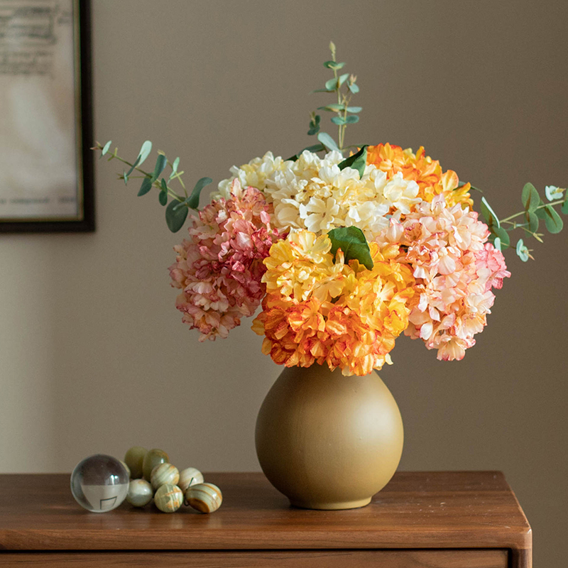 南十字星 欧式仿真花绣球花焦边客厅假花绢花餐桌花摆设干花装饰 - 图0
