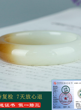 和田玉糖白玉手镯女款