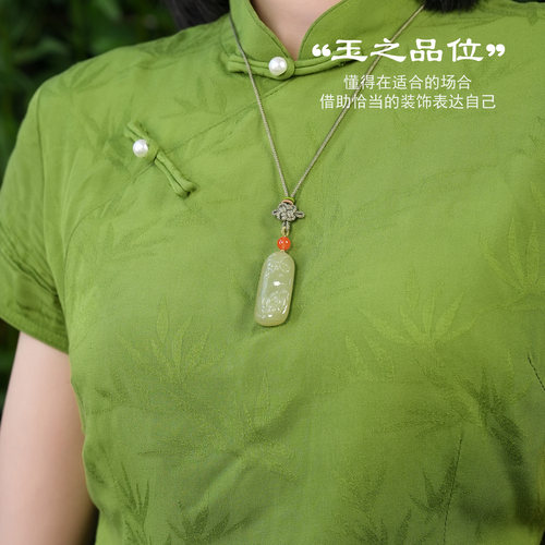 玉说和田玉荷花蜻蜓吊坠男女款玉坠黄玉荷塘雅韵富贵玉佩玉石挂件 - 图3