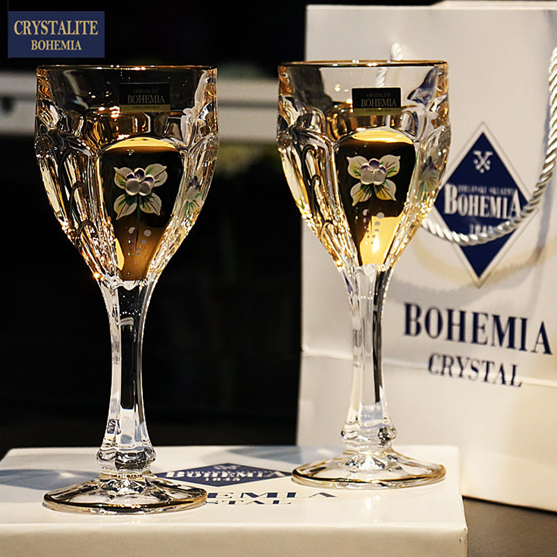捷克进口BOHEMIA水晶玻璃轻奢高脚红白葡萄酒杯香槟杯子礼盒套装,淘宝优惠券,粉丝福利购,淘宝优惠卷