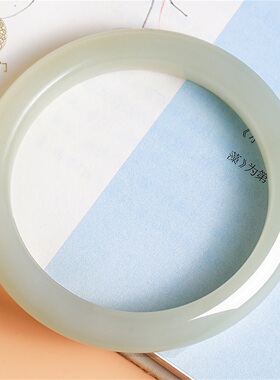 纯天然和田玉细条浅茶晴平安手镯