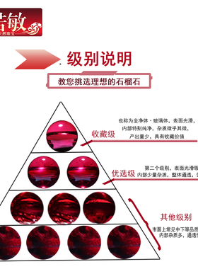 全净体天然酒红石榴石散珠手串