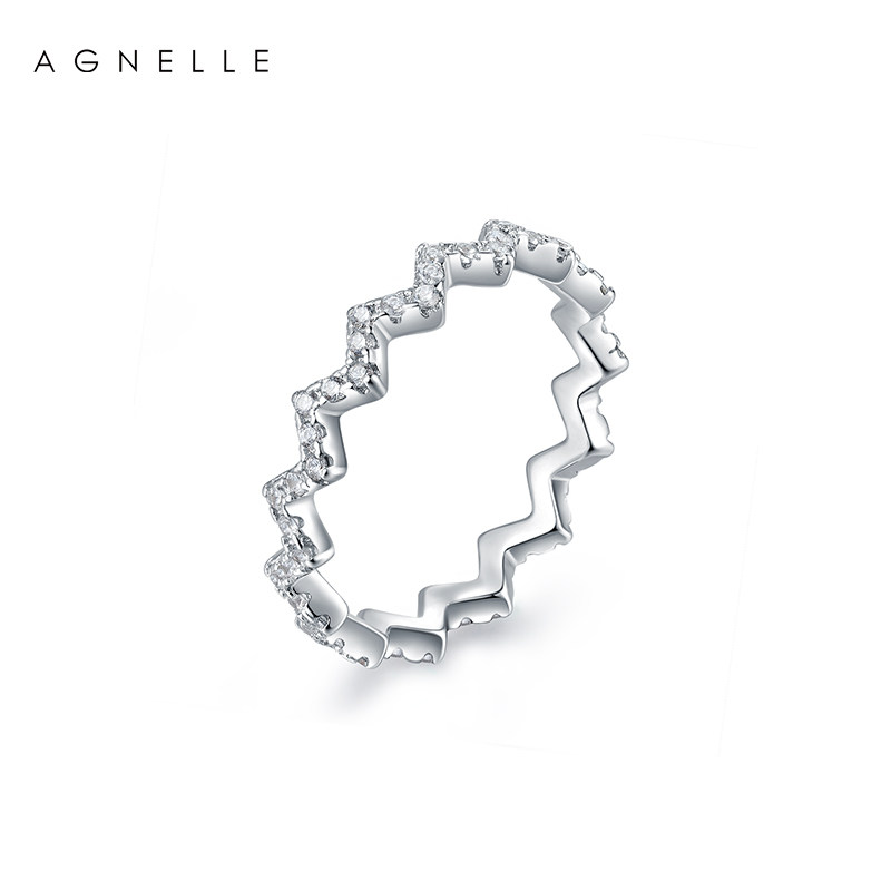 女时尚欧美个性波浪情侣小众潮对戒 agnelle戒指/指环