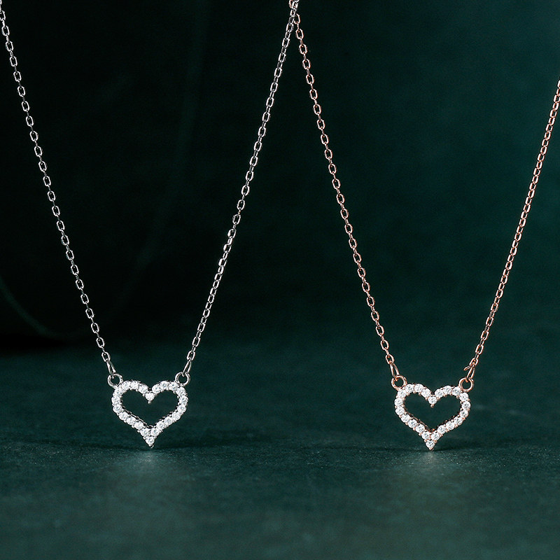 轻奢小众爱心形女925纯银锁骨链 agnelle项链