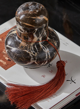 复古流苏收纳罐装饰罐摆件高级感