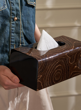 轻奢鱼鳞纹圆形托盘客厅香薰摆件