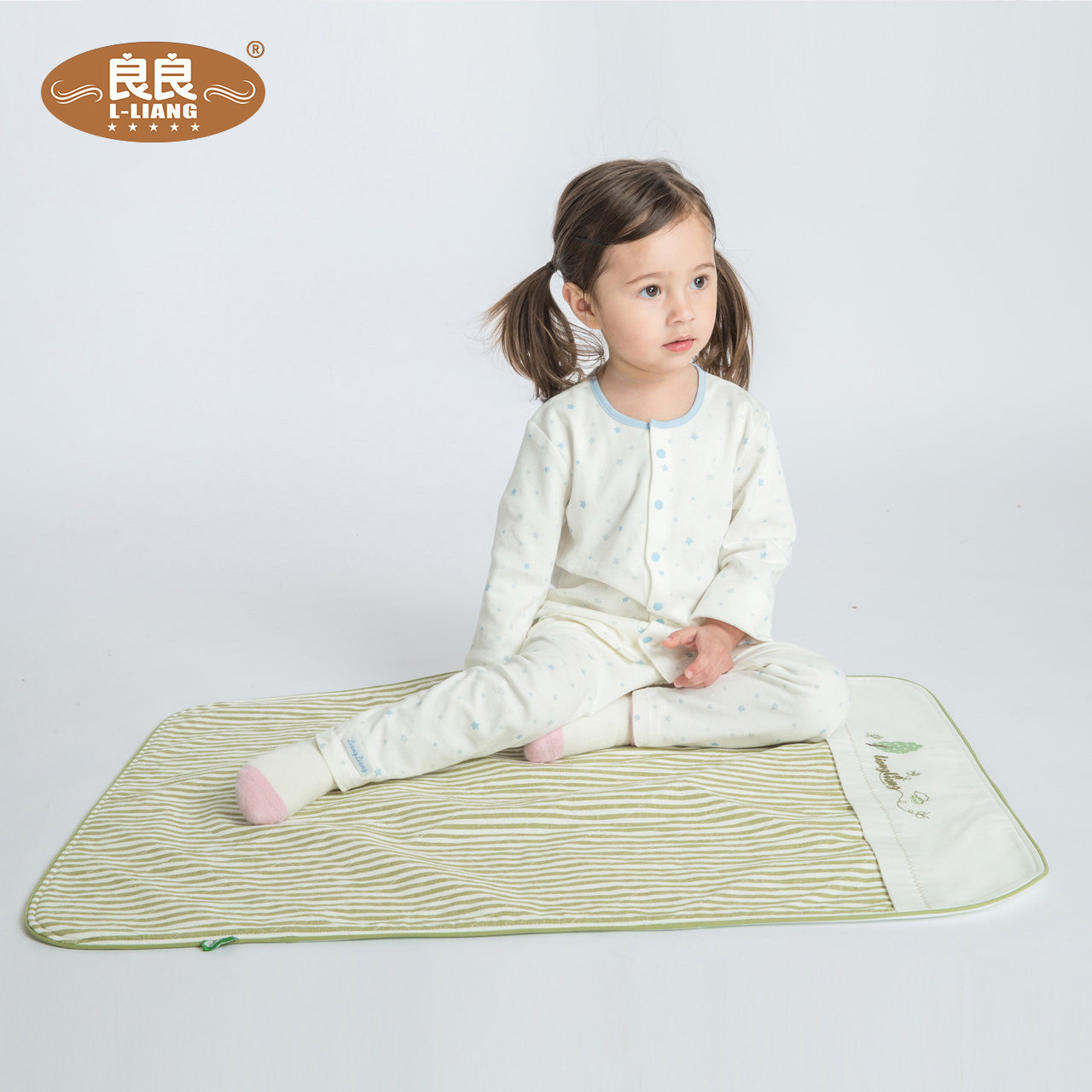 良良麻棉单婴儿防水防漏宝宝床单 素贝母婴隔尿床垫