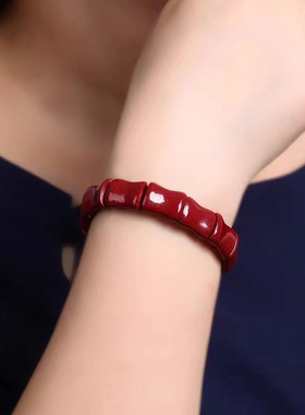 【好运】朱砂手串男女原矿红紫金