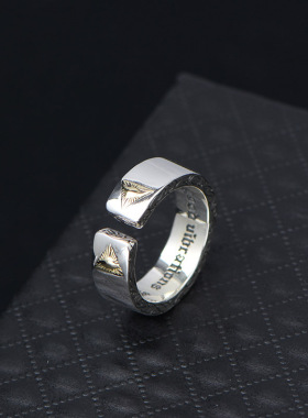 复古上帝全知之眼开口指环个性男