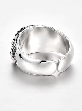 首饰铜钱貔貅戒指男潮个性仿泰银