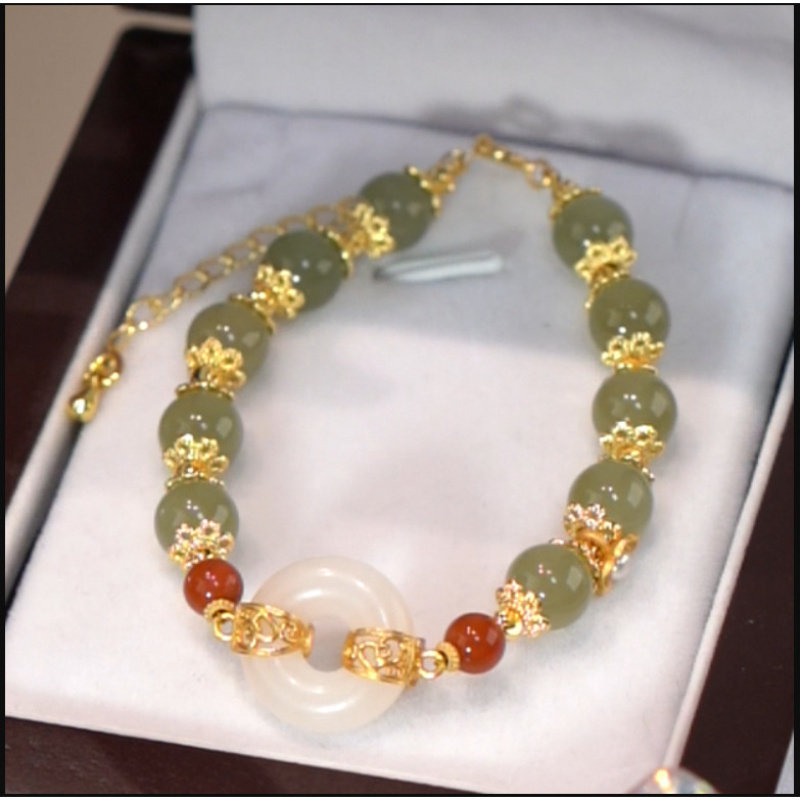 【好运】一世长安天然和田玉纯银手链女生夏isn小众设计2023年新,淘宝优惠券,粉丝福利购,淘宝优惠卷