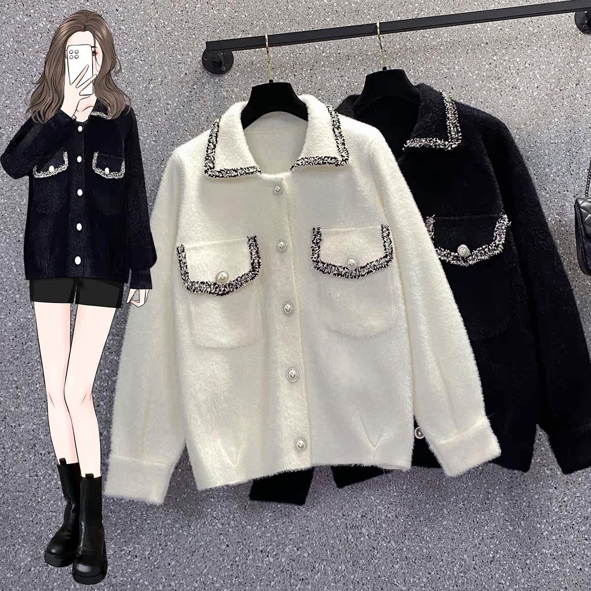 媚娇兰2021秋冬新款简约百搭风上衣 媚娇兰毛针织衫