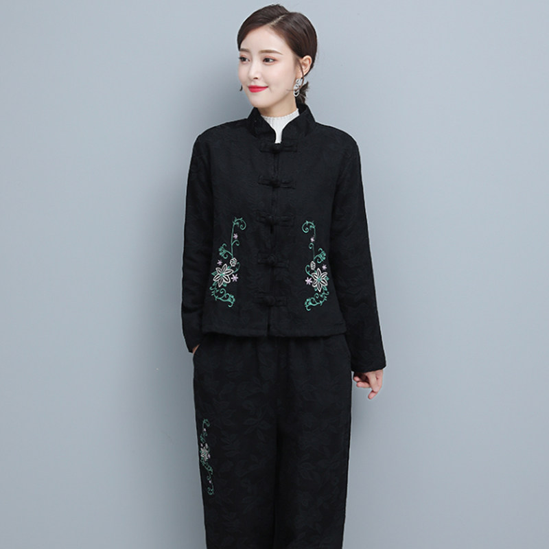 大码女装2019秋冬民族风宽松阔腿裤 媚娇兰大码女装