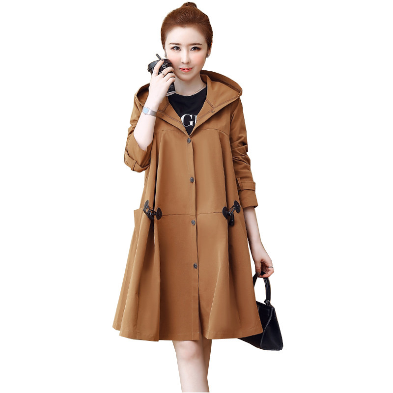 大码女装2020春秋新款外穿气质风衣 媚娇兰大码女装