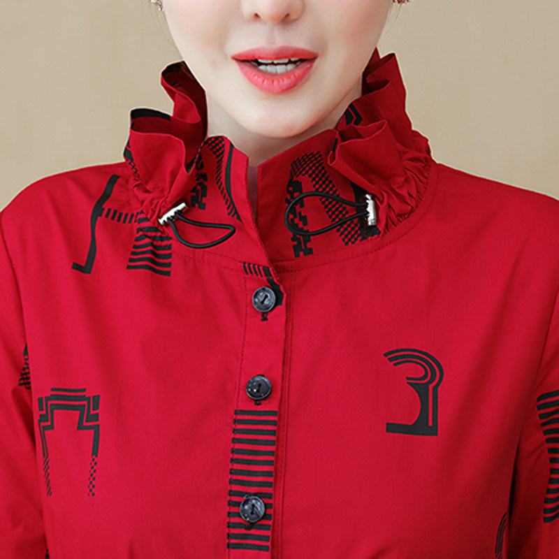 中长款2020秋冬新款微胖妈妈m风衣 媚娇兰大码女装