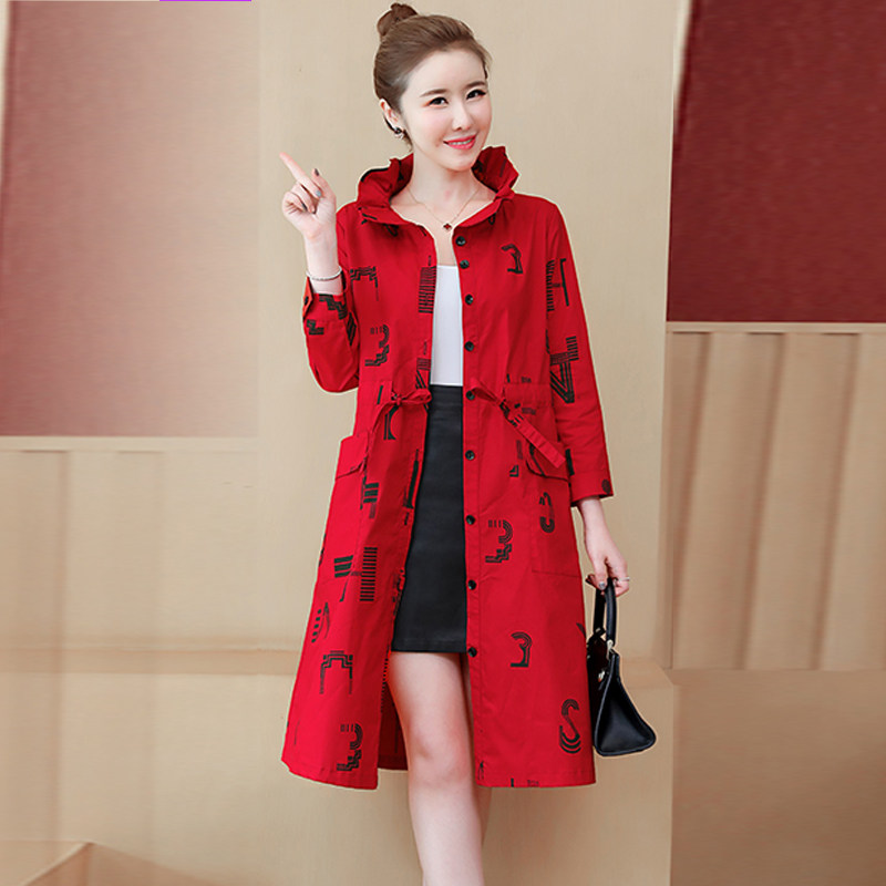 中长款2020秋冬新款微胖妈妈m风衣 媚娇兰大码女装