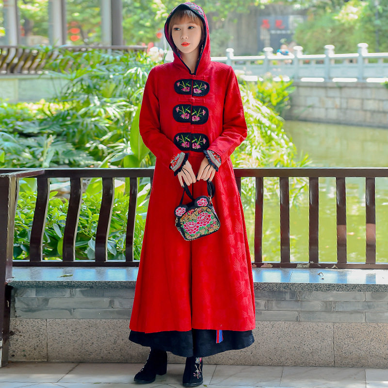 媚娇兰民族帽开衫刺绣装秋装女风衣 媚娇兰风衣