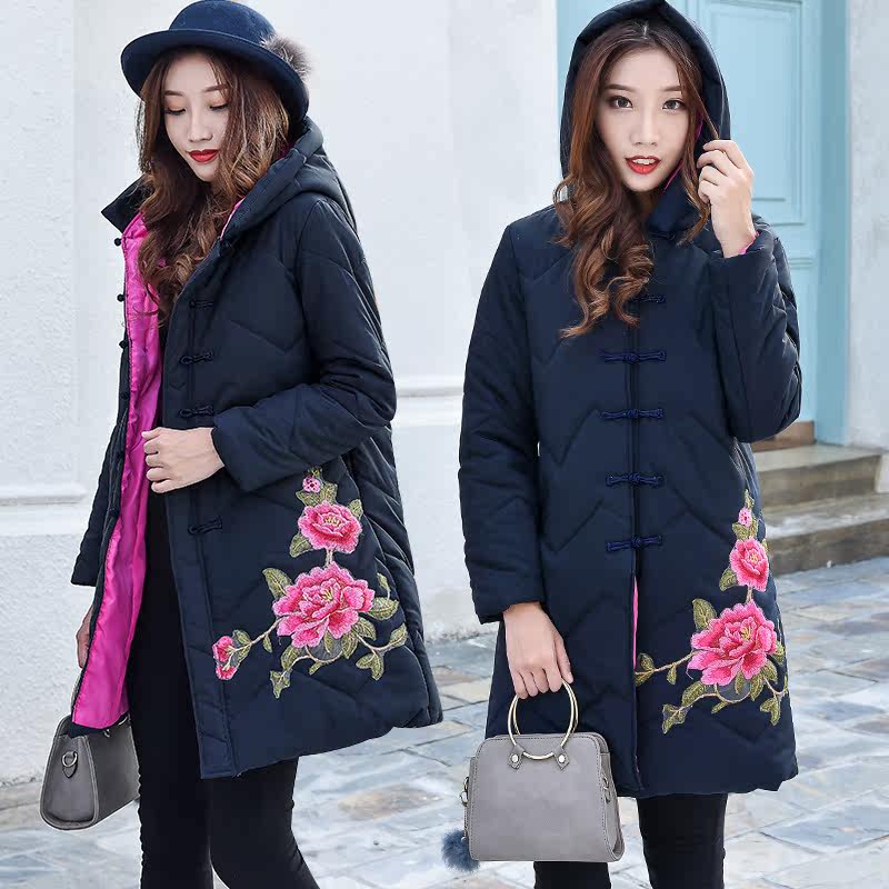 媚娇兰宽松型长袖连帽民族现货棉衣 媚娇兰棉衣/棉服