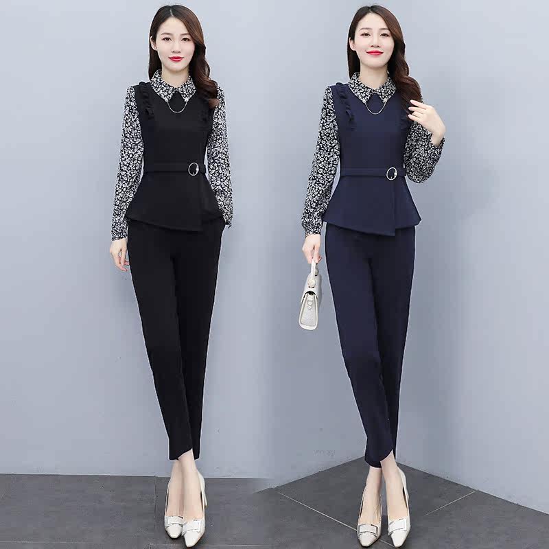 媚娇兰两件套ol修身显瘦洋气减龄套 媚娇兰时尚套装