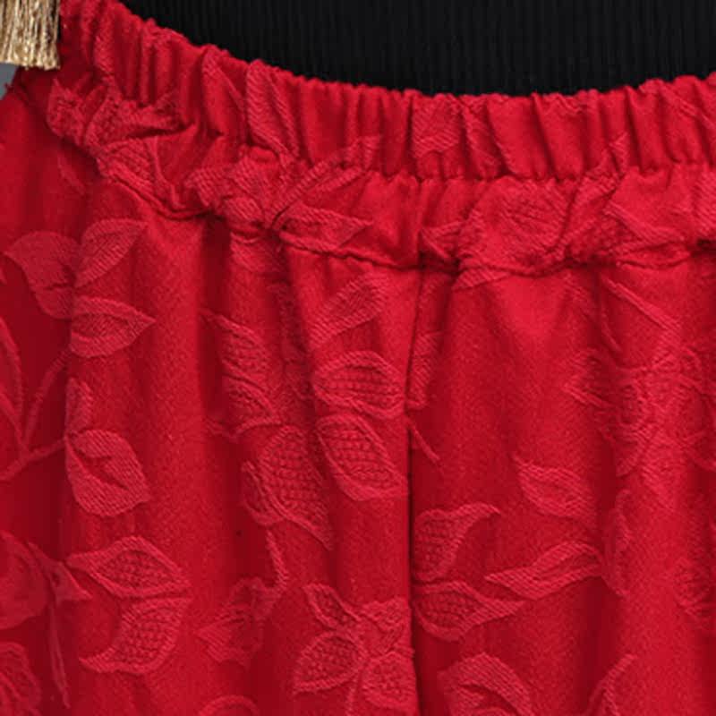 大码女装2019秋冬民族风宽松阔腿裤 媚娇兰大码女装