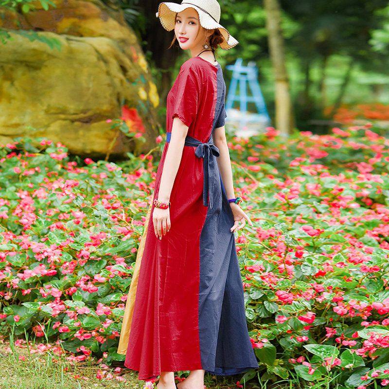 中国风大码女装短袖气质2020连衣裙 媚娇兰大码女装