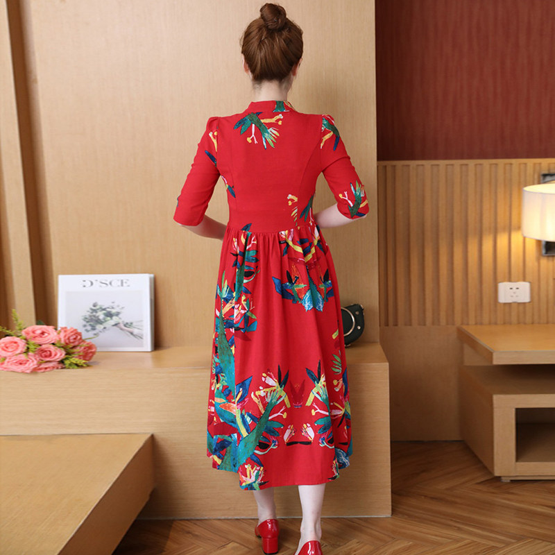 碎花民族风裙子 媚娇兰连衣裙