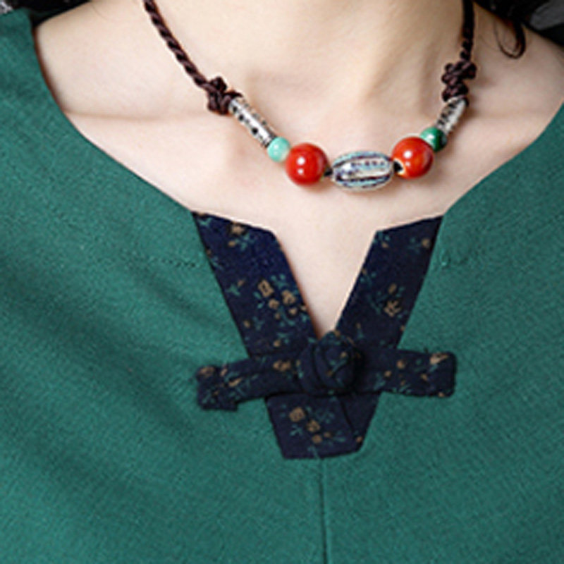 春秋季新款中国民族风印花盘扣复古 媚娇兰大码女装