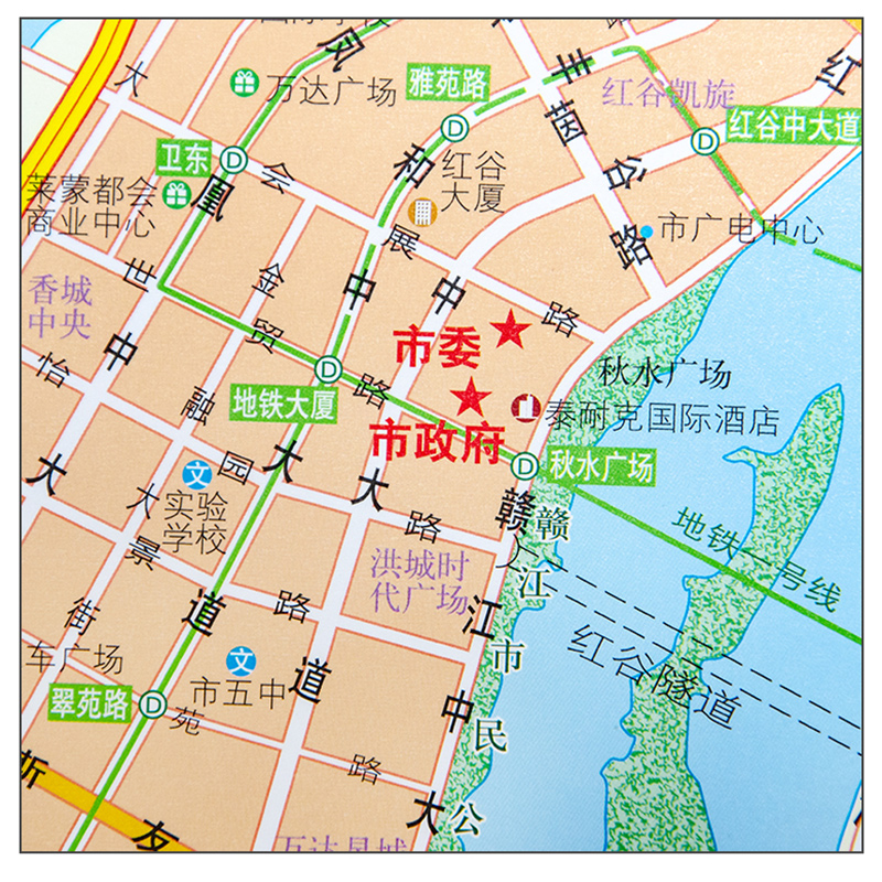 2023全新南昌市地图城区 双面单幅 江西省地图挂图+江西省城市地图 竖版1x1.4米 高清覆膜防水挂杆挂绳 商务办公室 - 图2