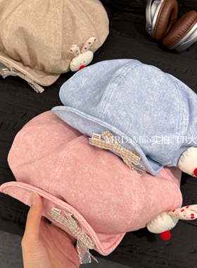 可爱立体玩偶小兔子贝雷帽女春夏