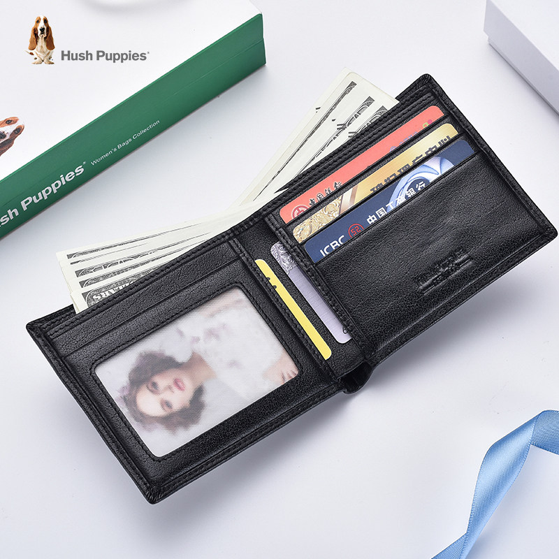 暇步士短款头层牛皮青年横款钱包 暇步士箱包钱包