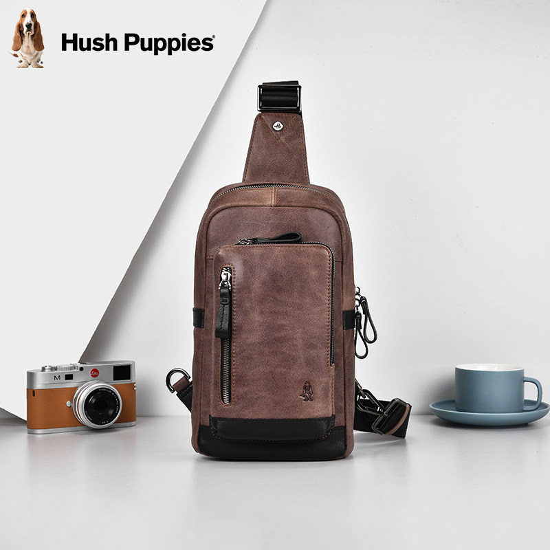 暇步士胸包男新款真皮时尚休闲斜跨包单肩背包复古潮流运动单肩包,淘宝优惠券,粉丝福利购,淘宝优惠卷