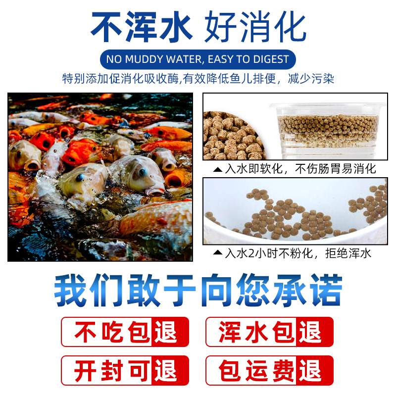 鱼食锦鲤金鱼饲料家用不浑水观赏鱼小颗粒通用型专用上浮小型鱼粮 - 图2