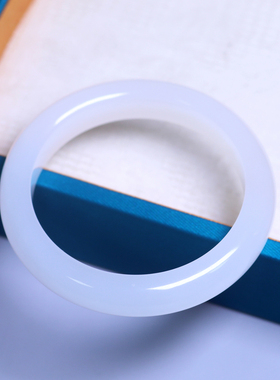 珪宝和田玉羊脂玉宽条手镯54.8mm