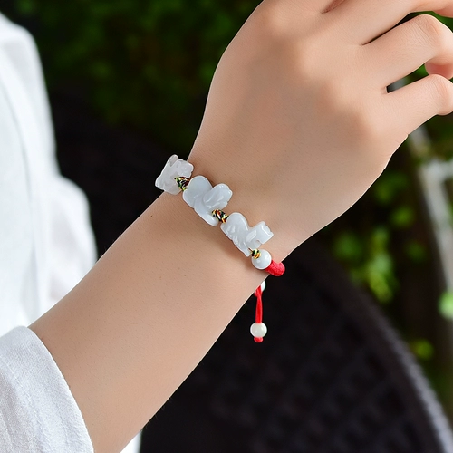 Изумрудный браслет из красной нити, регулируемый аксессуар подходит для мужчин и женщин, 2022