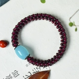 Плетеный браслет из граната, модный оберег на день рождения, этнический аксессуар, этнический стиль, подарок на день рождения