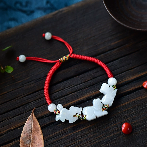 Изумрудный браслет из красной нити, регулируемый аксессуар подходит для мужчин и женщин, 2022