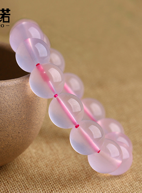 冰种粉水晶单圈饰品配证书手串