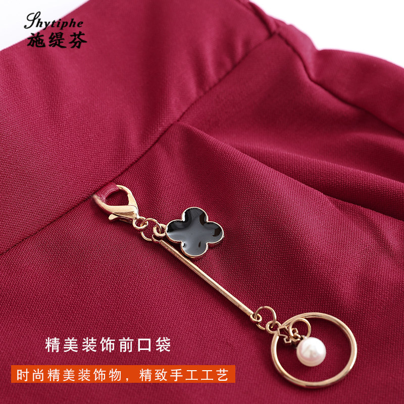 妈妈夏季冰丝垂感宽松高腰九分裤 施缇芬休闲裤