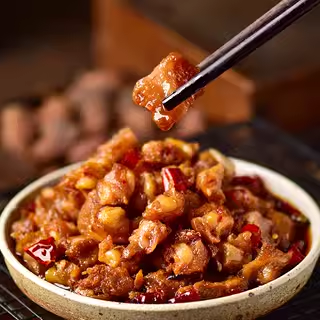 肖三婆特色兔丁鸡丁混炒四川美食麻辣鸡肉鲜零食寝室宿舍解馋小吃,淘宝优惠券,粉丝福利购,淘宝优惠卷