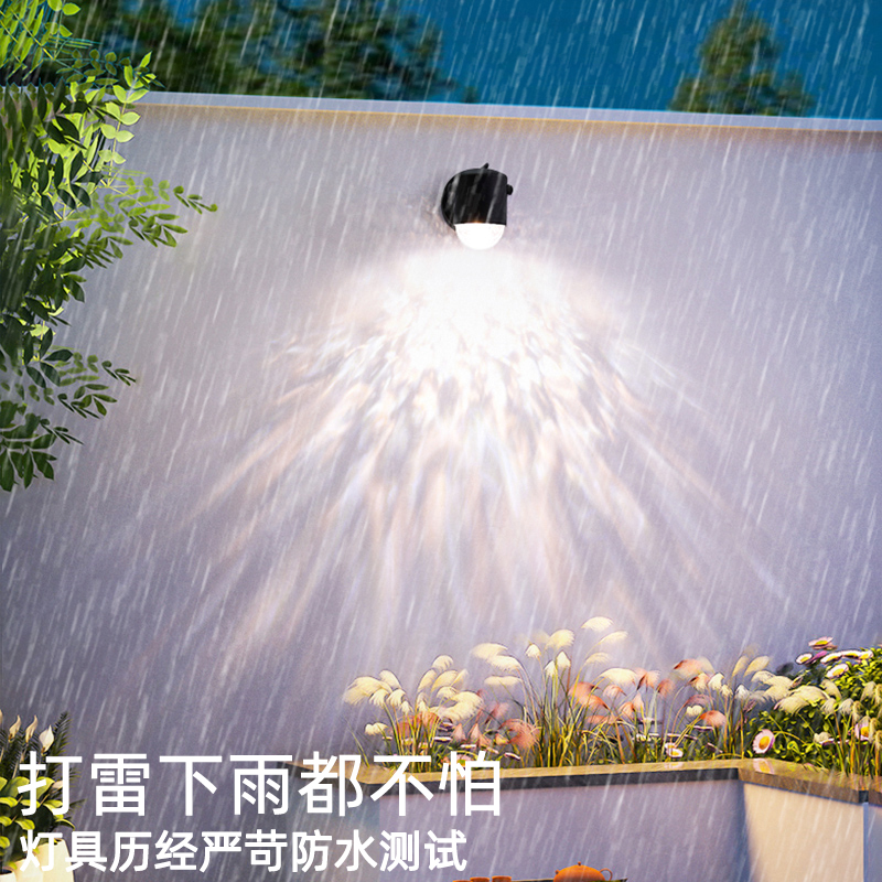 户外庭院墙壁灯动态水纹洗墙灯防水背景墙氛围灯花园露台外墙壁灯 - 图2